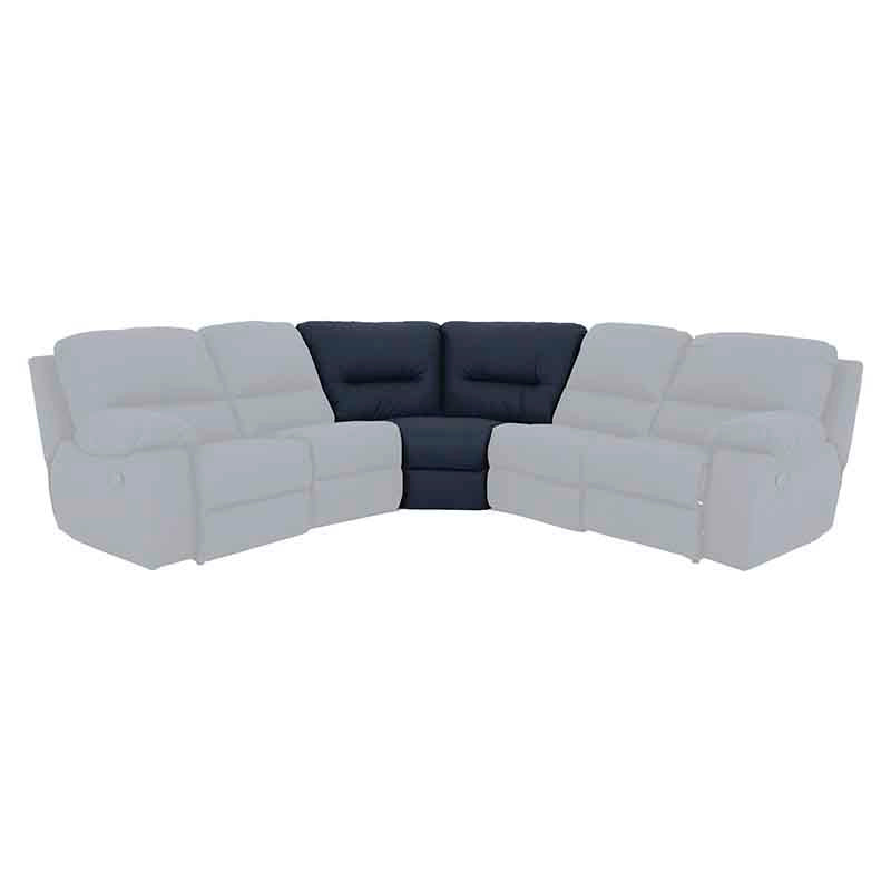 Sala Enzo III Esquinero Color Azul Cobalto, en Piel y Leather Touch, Dimensiones: Frente 100 cm Alto 97 cm Fondo 100 cm