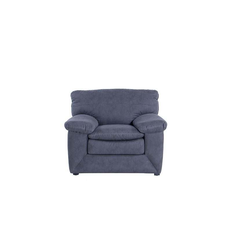 Sillón Calvin Color Gris en Microfibra Nobuck Frente 105 cm Alto 85 cm Fondo 95 cm