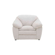 Sillón Chloe Color Marfil en Tela Money Snow Frente 102 cm Alto 90 cm Fondo 96 cm