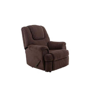 Sillón Reclinable Montecarlo Color Café en Tapiz Tela tipo Suede Dimensiones: Frente 105 cm Alto 104 cm Fondo 102 cm