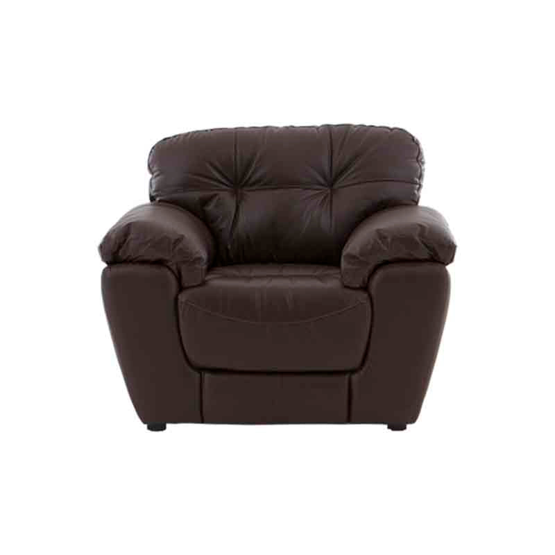 Sillón Carter Color Café Bit en Piel y Leather TouchFrente 110 cm Alto 90 cm Fondo 90 cm