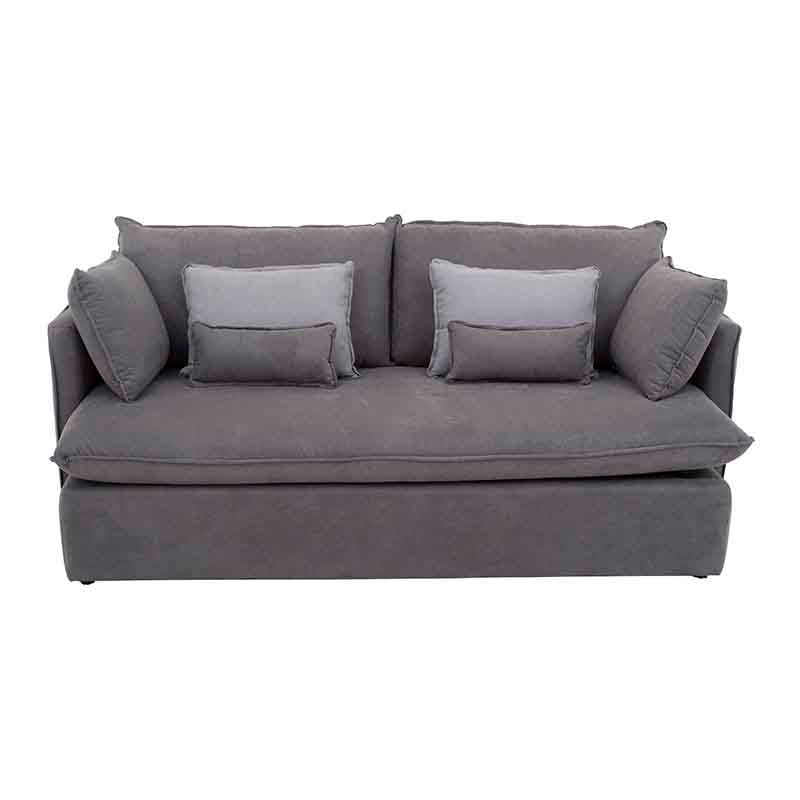 Sofá Calm Color Gris Oxford con Tapiz en Tela Tejido Plano Frente 215 cm Alto 95 cm Fondo 115 cm