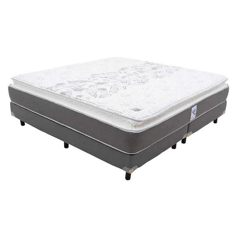 Colchón King Size con Box Spring Air Lotus de espuma de alta densidad y tela de punto, frente y fondo de 190 cm, altura 32 cm