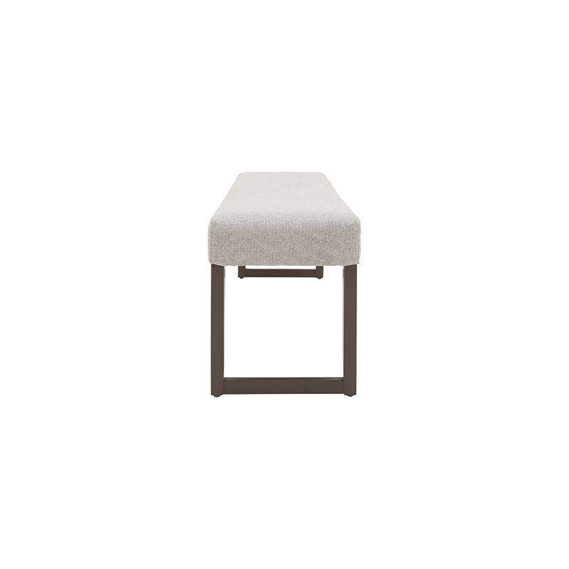 Banca para comedor Amara de madera de pino en color café tabaco, con respaldo y asiento amplio, deoupe.com.mx