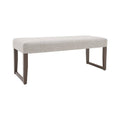 Banca para comedor Amara de madera de pino en color café tabaco, con respaldo y asiento 120 cm de largo.