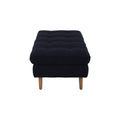 Juego de sala Eugenia deurope.com.mx con bancas negras, tela afelpada, madera de pino y taburete, de 160 cm de altura y 75 cm de fondo.