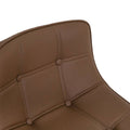 Banco para barra de madera termoformada y tapizado en Leather Touch, con base de cromo, en color café, deurope.com.mx