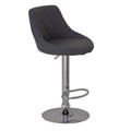 Banco para barra de color negro deurope.com.mx, con asiento de madera termoformada y tapizado Leather Touch, base de cromo.