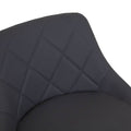 Banco para barra de acero cromo con asiento de madera termoformada y tapizado Leather Touch, en color negro, de Deurope.
