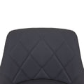 Banco para barra Cenit de Deurope con base de cromo, asiento de madera termoformada y tapizado en Leather Touch en color negro.