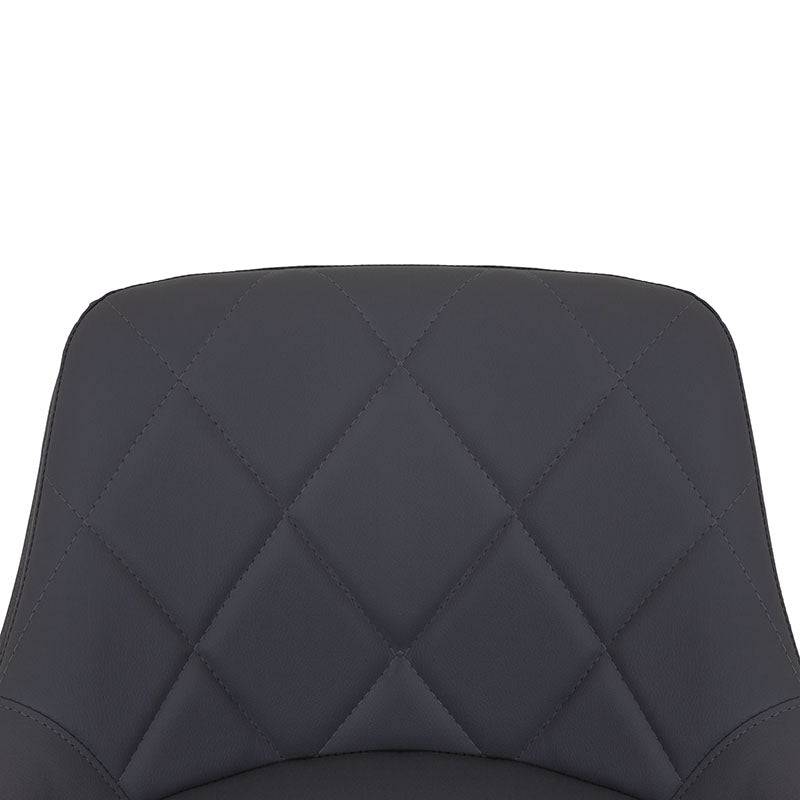 Banco Cenit para barra con asiento tapizado en leather touch gris y base de metal cromado.