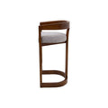 Juego de comedor Jess 3 piezas con bancos de madera de pino con chapa de nogal y tapiz en tela, deurope.com.mx