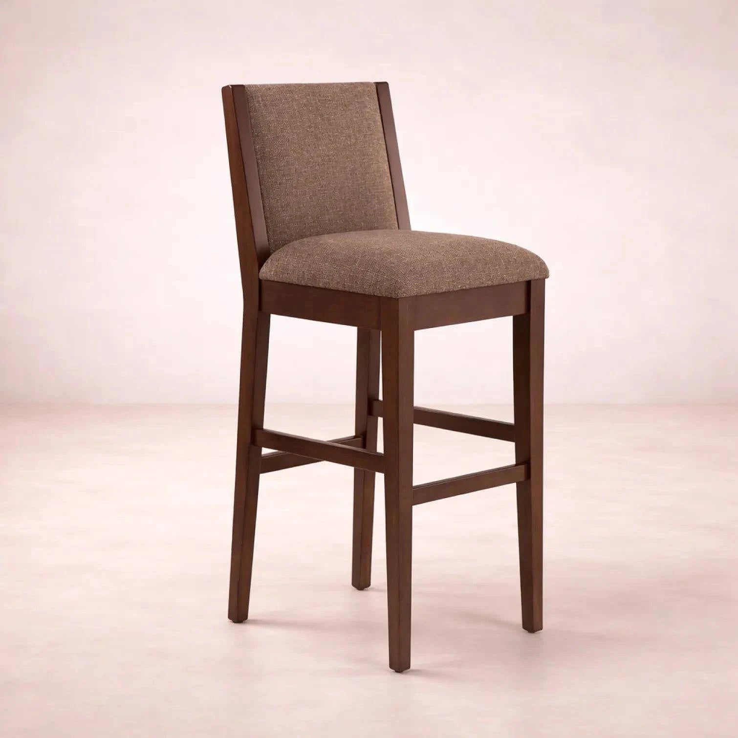 Banco Quebec de madera de nogal con tapiz de tela, frente de 42 cm, altura de 101 cm y fondo de 41 cm, deurope.com.mx