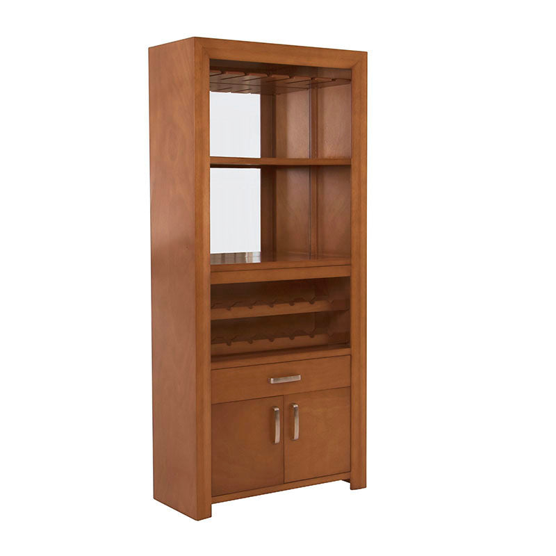 Contrabarra Siena de madera de Banak, encino y okumé, con superficie de 90 cm de frente, 200 cm de alto y 40 cm de fondo.