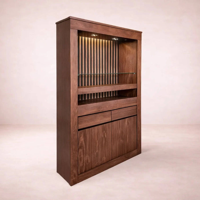 Contrabarra de madera bourbon de Deurope.com.mx, resistente y elegante para barras y mobiliario.