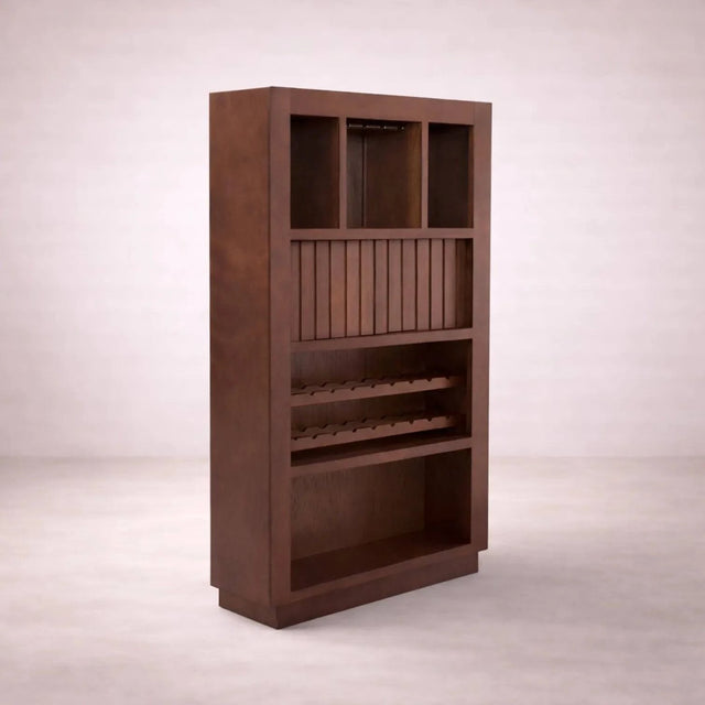 Juego de comedor Quetzal de 4 piezas de madera de Banak, encino y okume, con estructura en nogal y diseño moderno.