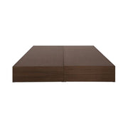 Base de cama Loretta de madera oscura, estructura sólida y elegante para dormitorio.