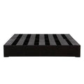 Base de cama Lazy de Deurope en color negro y madera de pino, con tapiz de tela, dimensiones 190x100x30 cm.