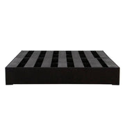 Base de cama Lazy de Deurope en color negro y madera de pino, con tapiz de tela, dimensiones 190x100x30 cm.