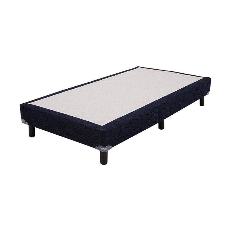 Caja individual Winn Restonic de madera de pino y tela, vista frontal, tamaño 100 cm de ancho y 190 cm de fondo.