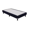 Caja individual de madera de pino con tela, modelo Winn Restonic, deurope.com.mx, vista frontal de 100 cm de ancho y 190 cm de fondo.