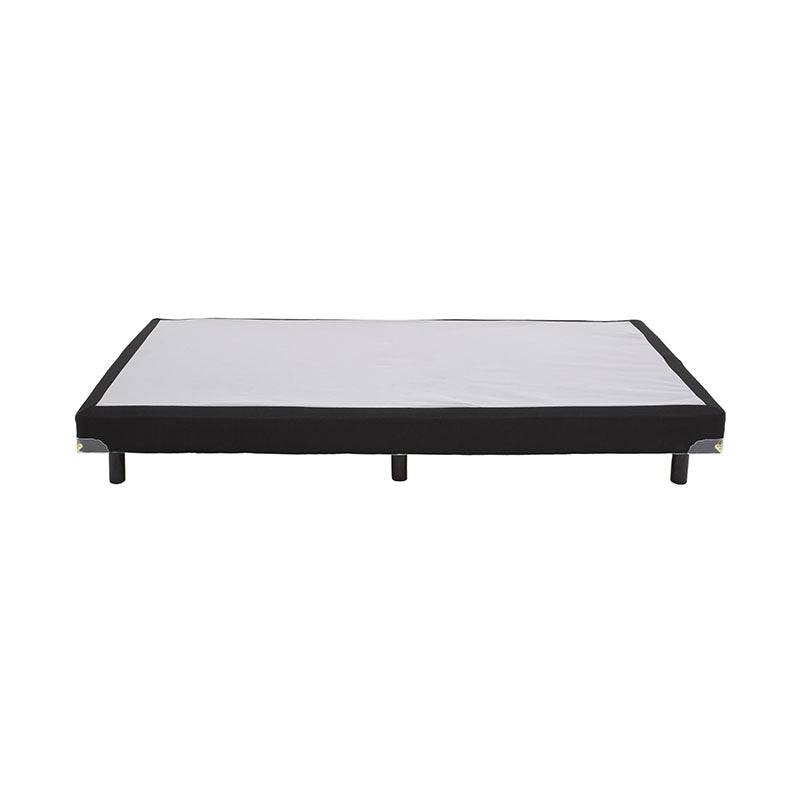 Cama box Spring Air Forever de madera de pino con tapizado en tela, medida 100x190 cm, altura 20 cm, vista frontal.