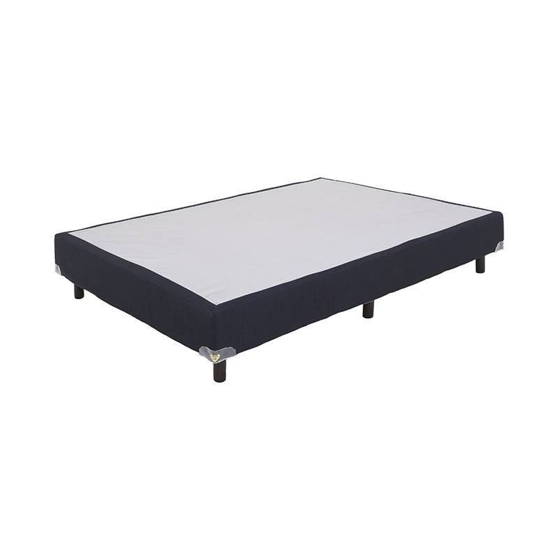 Box spring Air Forever de madera de pino con tapizado de tela, tamaño 100x190 cm, altura de 20 cm, en color natural.