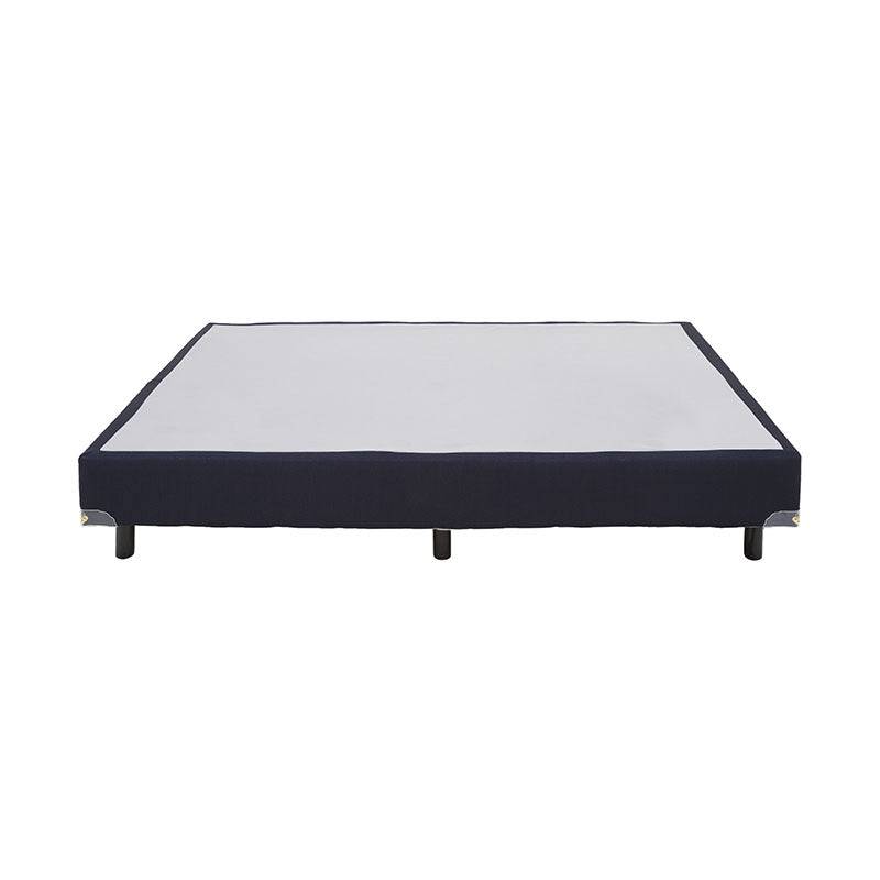 Cama box spring Air Forever de madera de pino con tapizado de tela, en color neutro, 100x190 cm, con estructura resistente.