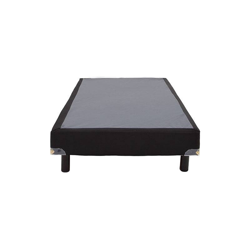 Base de caja de madera de pino para colchón Air Fashion de 100x190 cm con lámina de carbocel y tela en el frente.