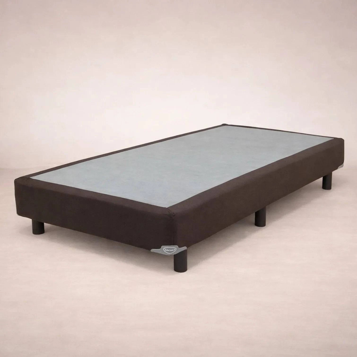 Caja de madera de pino América Onix de Deurope, con malla de acero semiflex y tela pliana, tamaño 100x190 cm.