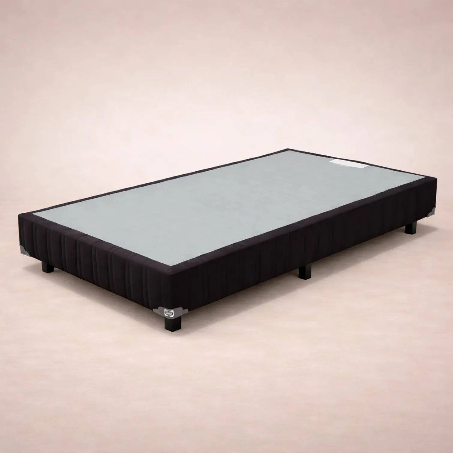 Caja de madera de pino para colchón Sealy Shannon con malla de acero semiflex y tela pliana, mide 100x190 cm.