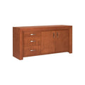 Buffet Siena de Deurope en madera de Banak y encino con chapa de okumé, color café almendra, 180 cm de ancho, 90 cm de alto.