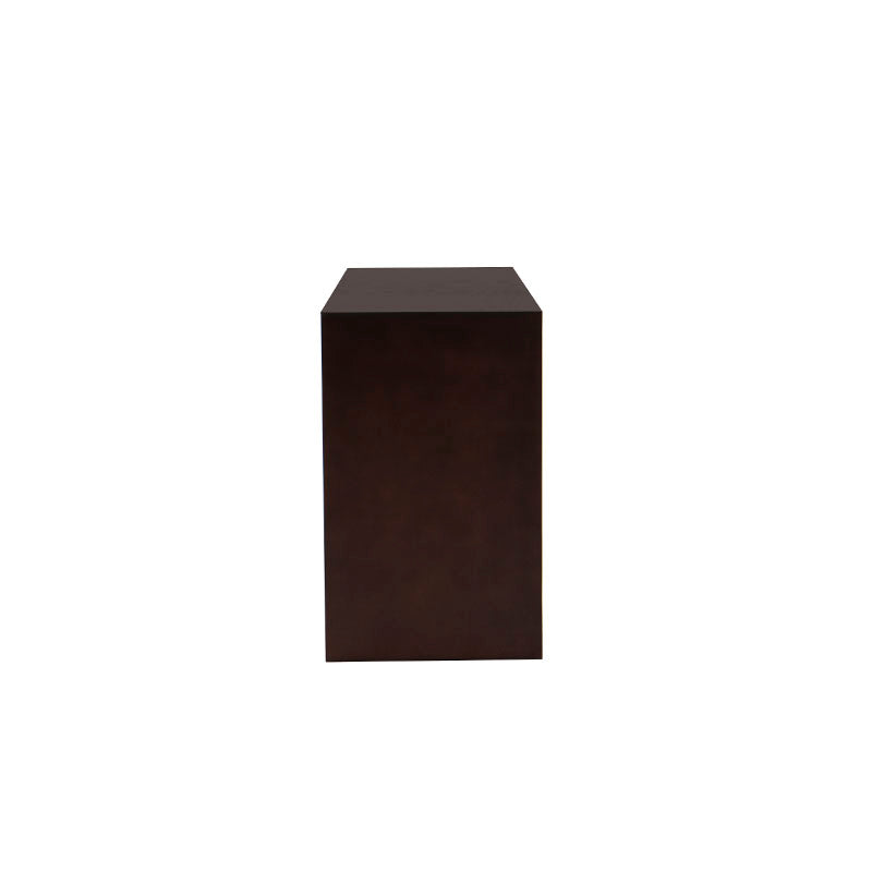 Juego de comedor con buffet Quetzal de madera de banak y encino, en tono café y almendra, con dimensiones de 180x90x55 cm.