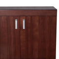 Bufetera Quebec de madera de nogal, encino y okume, con acabado en chapa de encino, estilo rústico y elegante.