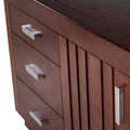 Buffet Quebec de madera de nogal, encino y okume, con acabado en chapa, estilo clásico y funcional de bufetera de Deurope.com.mx