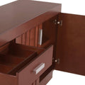 Buffet Quebec de madera de nogal, encino y okume, con puertas y compartimentos de almacenamiento.