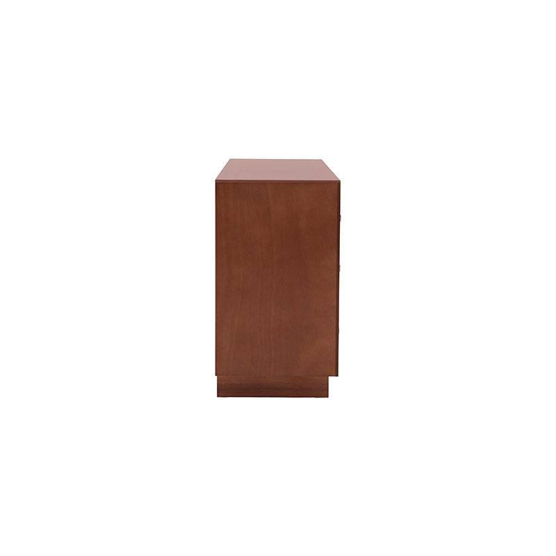 Buffet Quebec de madera de nogal, encino y okume, con superficie de chapa, en estilo moderno y elegante.