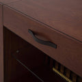 Juego de comedor con buffet Quetzal de madera de pino en color Bourbon, con mesa de 171 cm de alto y 80 cm de fondo.