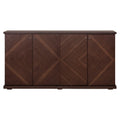 Juego de comedor con buffet Montecarlo de madera de nogal, con mesa y buffet de estilo clásico, frente y vista lateral.