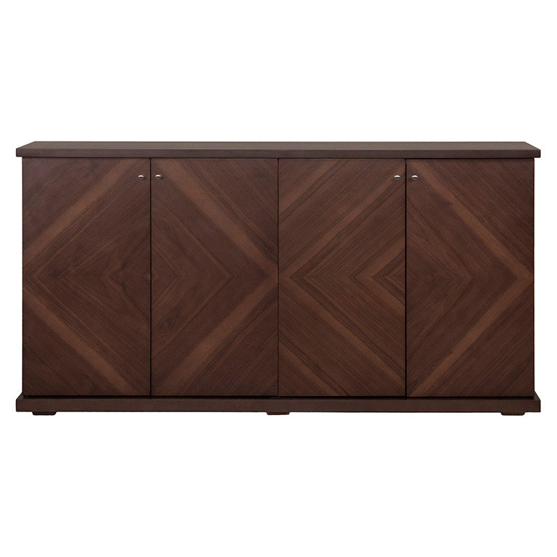 Buffet Orleans de madera de nogal con acabado en chapa de nogal, tamaño 160x85x40 cm, mobiliario para comedor elegante.