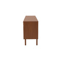 Juego de comedor Quetzal de 7 piezas en madera de nogal y estilo industrial, con buffet de 160 cm de ancho y diseño moderno.