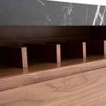 Buffet Jena deoupe.com.mx, bufetera de nogal negro con tapa de melamina estilo mármol, 180x90x40 cm.
