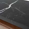 Buffet Jena deurope.com.mx en nogal negro con acabado en chapa de nogal y superficie de melamina con diseño tipo mármol, 180x90x40 cm.