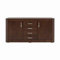 Bufetera Creta II de Deurope en chapa de okumé, con puertas y superficie de madera, en color tabaco, 180 cm de ancho.