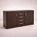 Buffet Creta II de Deurope, bufetera de madera con acabado en chapa de okumé, frente de 180 cm, diseño moderno y funcional.
