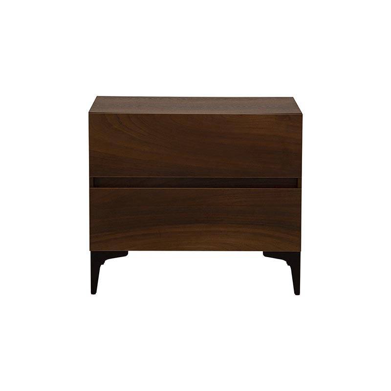 Buró Mariota de color café y acabado en parota, mueble de almacenamiento de estilo moderno y funcional.