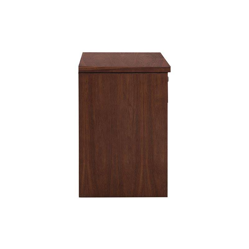 Buro Bourbon de madera de pino con acabado en tono café, frente de 60 cm y diseño clásico.