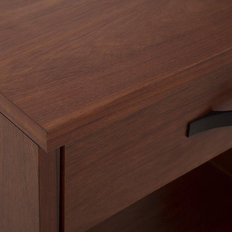 Buro Bourbon de madera de pino con acabado en color café, frente de 60 cm, diseño elegante y funcional para oficina moderna.