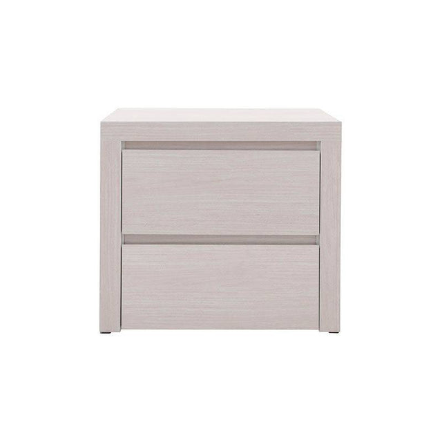 Buró Picasso de estilo industrial en madera en color gris claro, con dimensiones de 60 cm de ancho, 57 cm de alto y 37 cm de fondo.