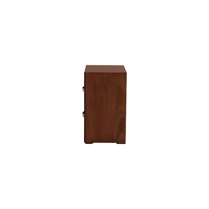 Buró Noruega de madera mandarín con chapa de okumé, frente de 65 cm, alto 70 cm y fondo 40 cm, diseño moderno y funcional.